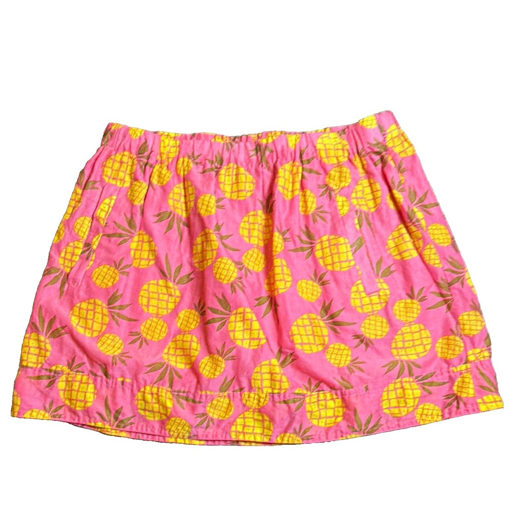 J.CREW Women's Pink Tropical Pineapple Print A-Line Skirt Lined Size S